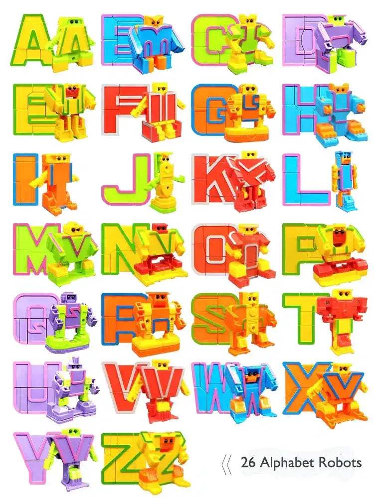 Alphabet Transformation Robot Toy For Kids 26 Transforming Letters - ToylandEU