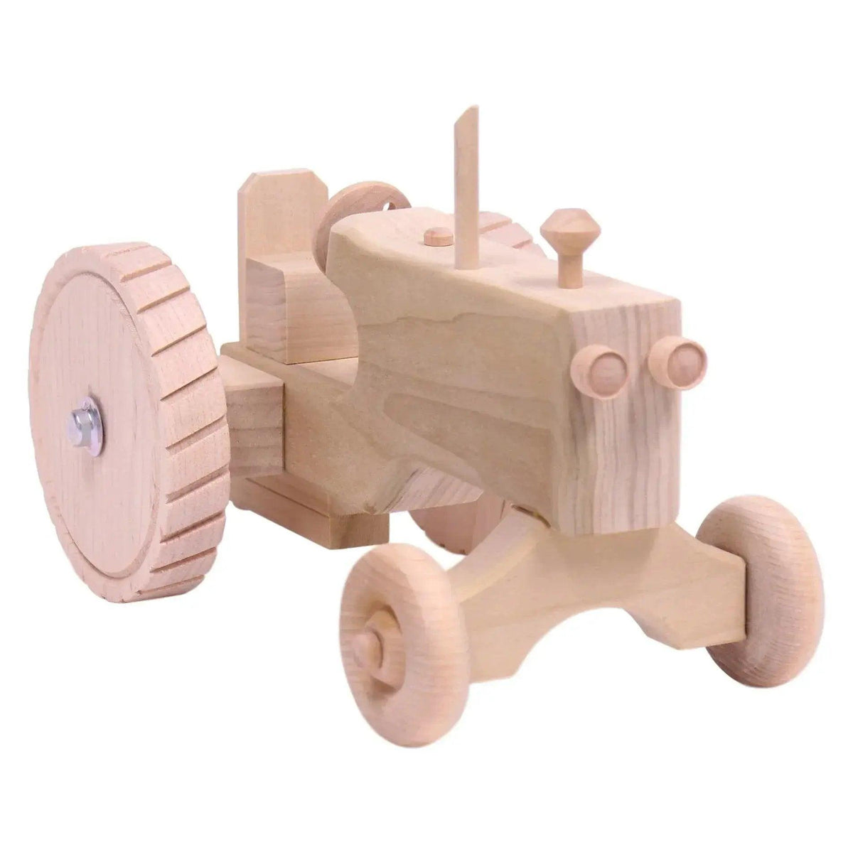 Amish-Made Wooden Toy Tractor With Hitch, Unfinished - ToylandEU™