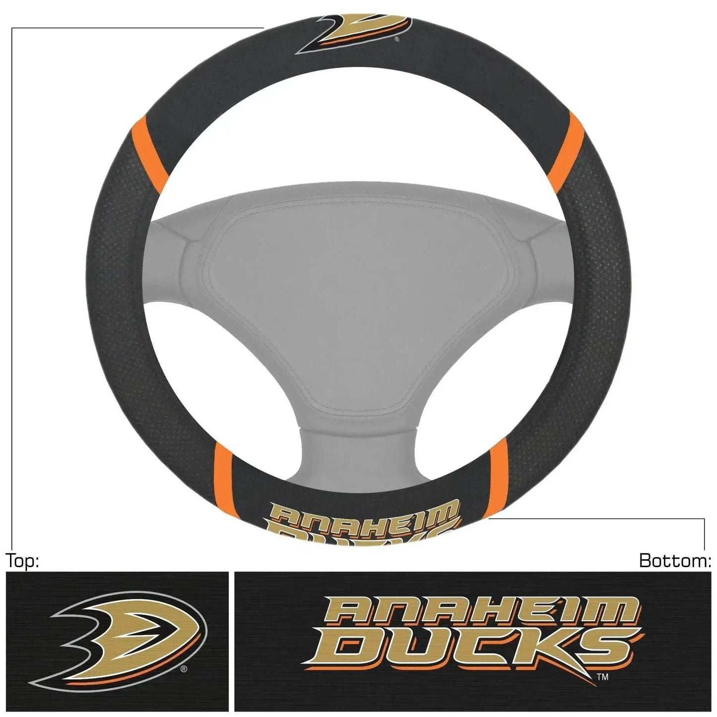 Anaheim Ducks Steering Wheel Cover Mesh And Suede Stitching - ToylandEU™
