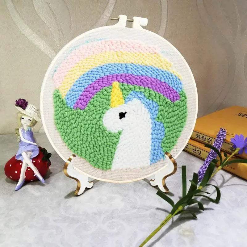Animal-Themed Punch Needle Embroidery Kit - 20x20cm Beginner Rug Hooking Craft Set - ToylandEU™
