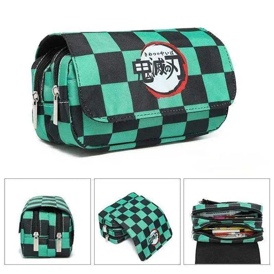 Anime Demon Slayer Pencil Case: Student Bilayer Storage Bag, Cartoon Pen Box, Cosplay Props Accessories - ToylandEU