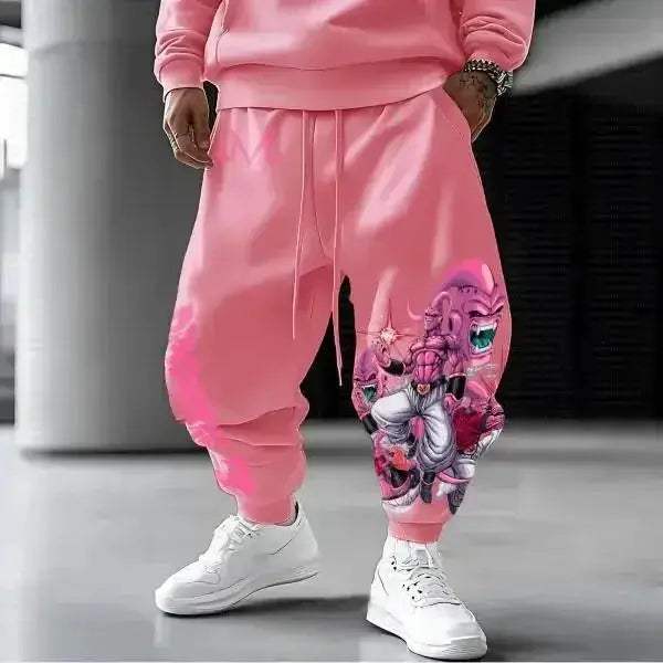 Anime Sweatpants Majin Buu Unisex Cotton Loose Fit Plus Size - ToylandEU