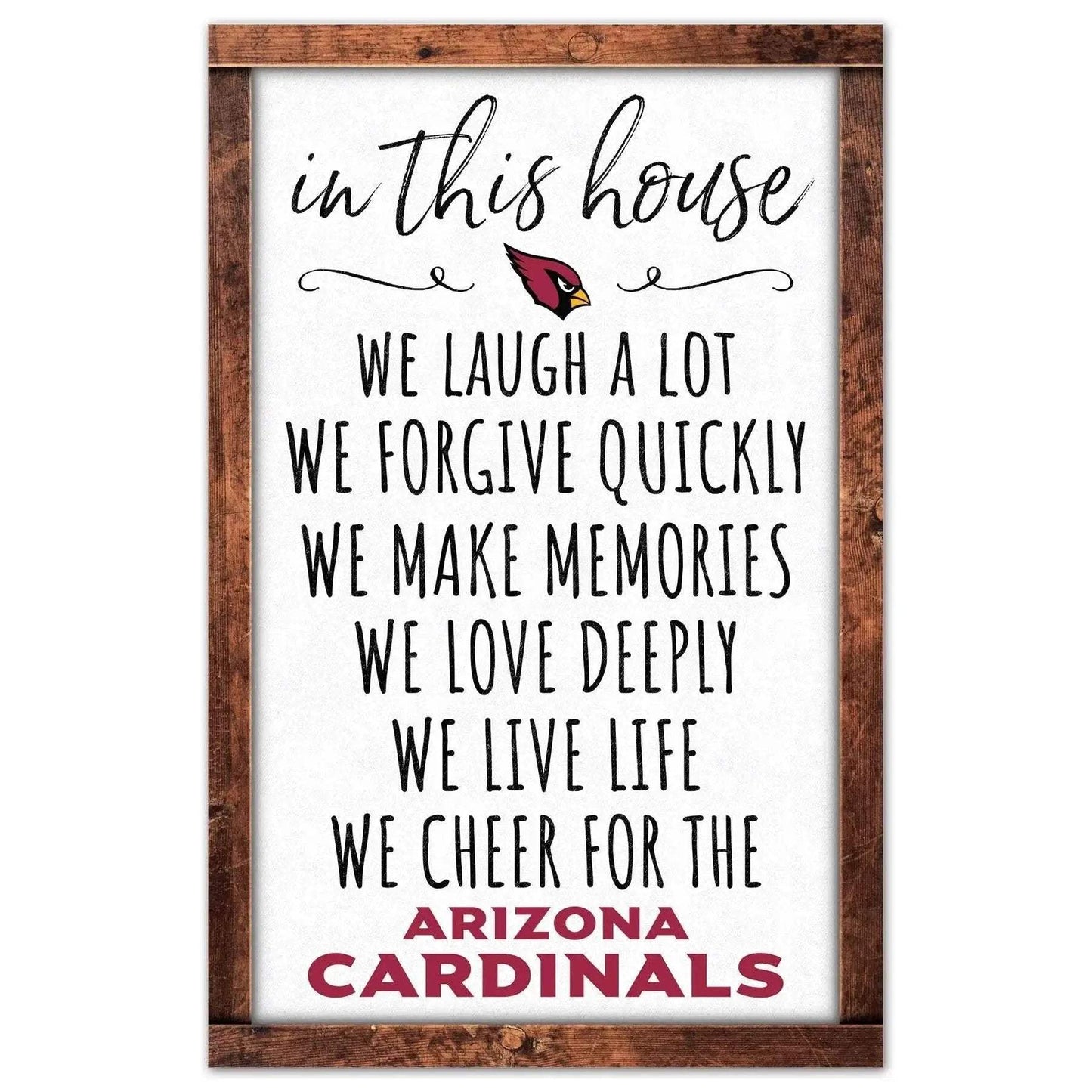 Arizona Cardinals 11x17 Wood Sign In This House Wall Art - ToylandEU™