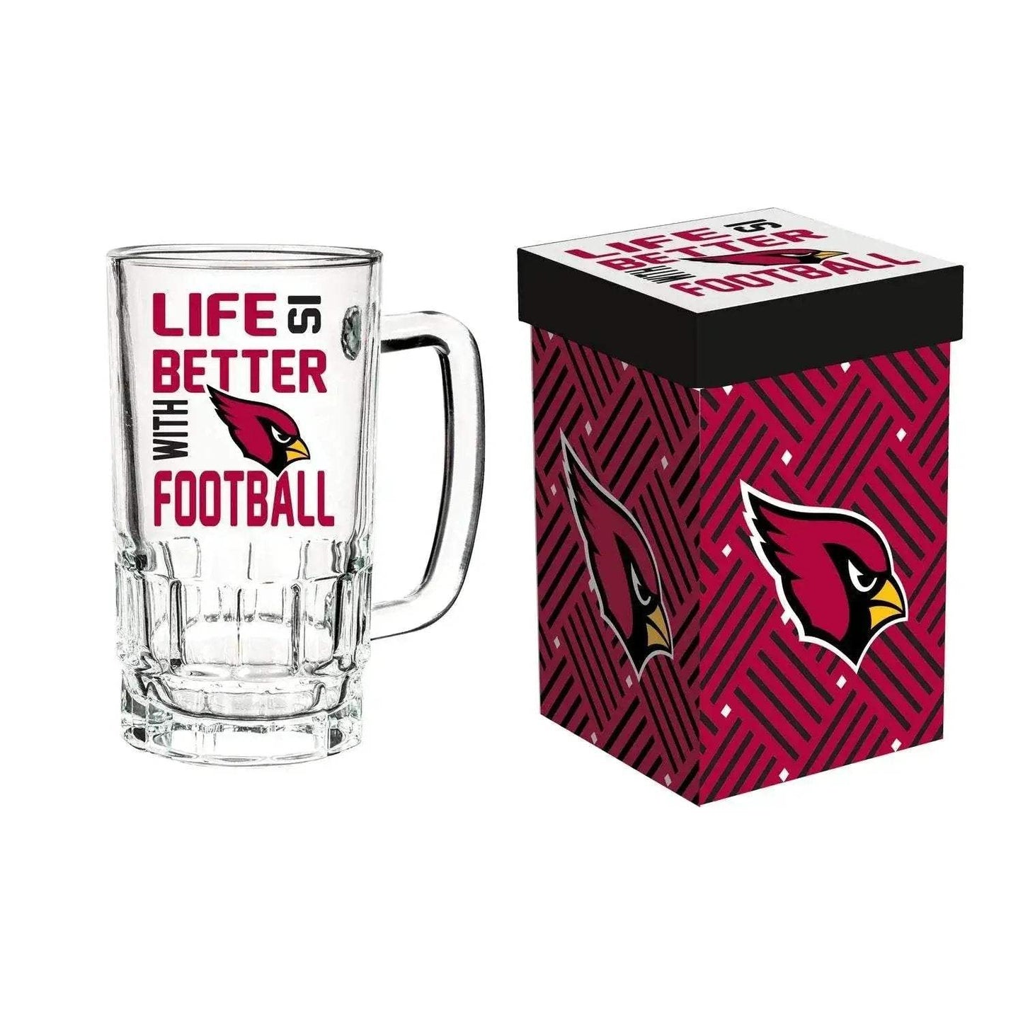 Arizona Cardinals Glass 18oz Tankard Boxed Gift Set - ToylandEU™