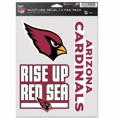 Arizona Cardinals Multi Use Fan Decal Pack 3 Removable - ToylandEU™