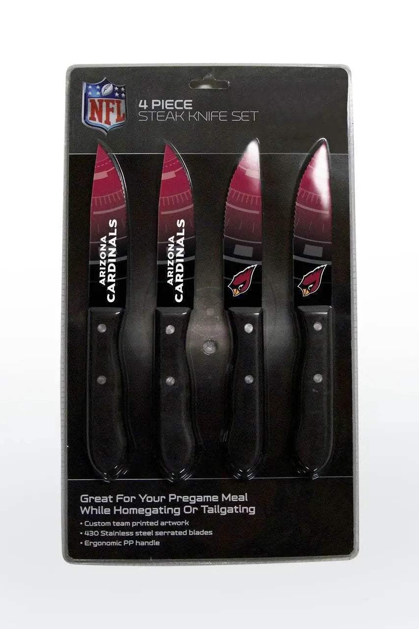 Arizona Cardinals Steak Knife Set 4 Pack Serrated Blades - ToylandEU™