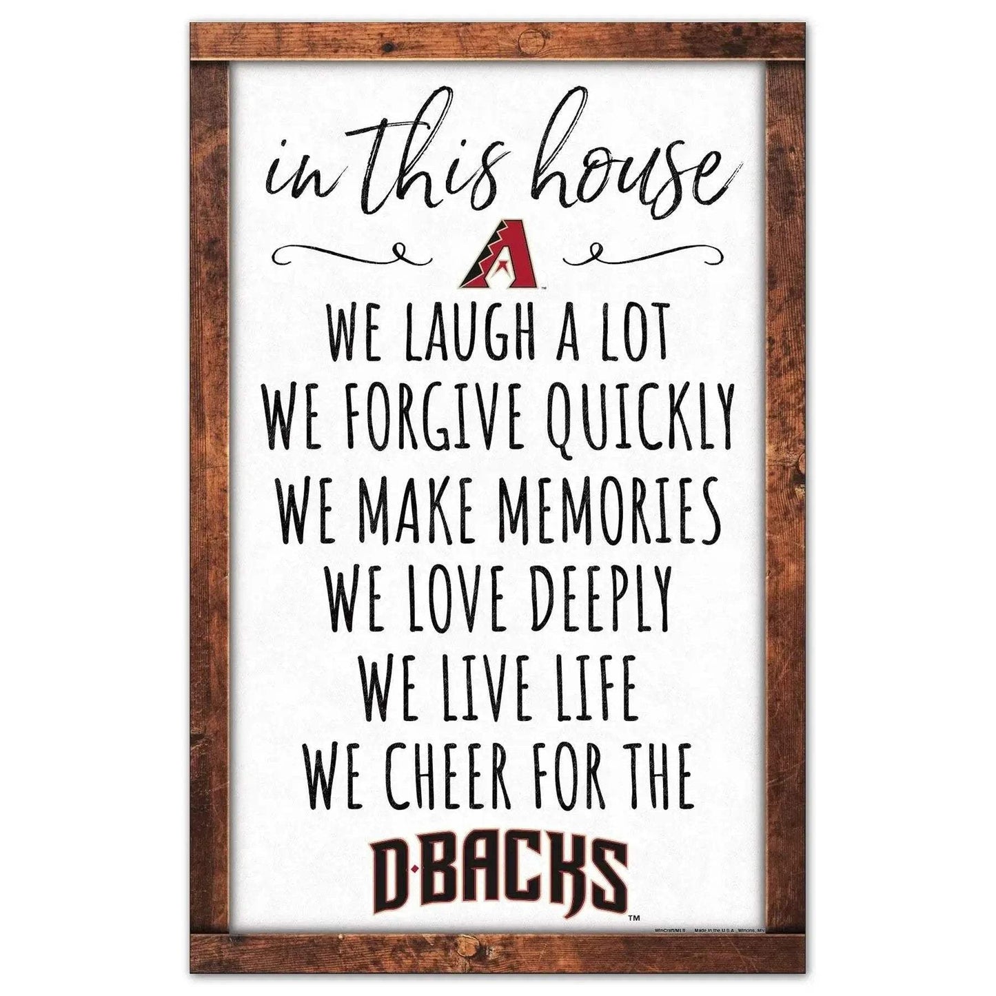Arizona Diamondbacks Sign 11x17 Wood In This House Decor - ToylandEU™