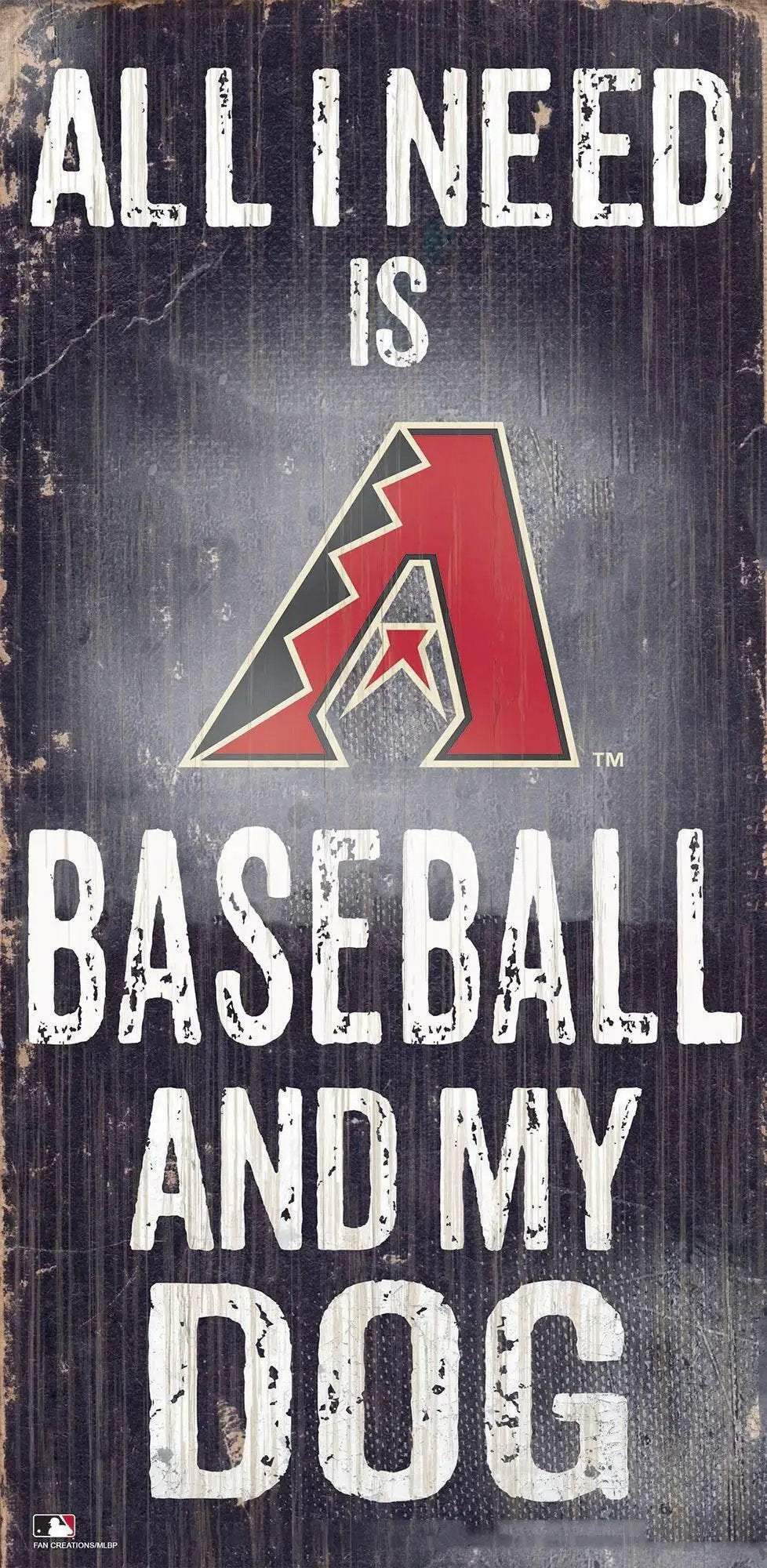 Arizona Diamondbacks Wood Sign 6x12 Baseball Dog Design - ToylandEU™
