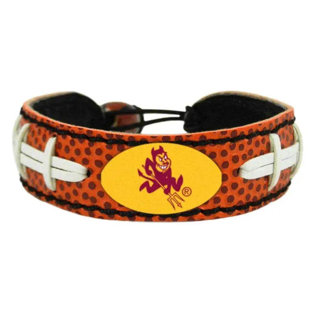 Arizona State Sun Devils Leather Bracelet With Ceramic Bead - ToylandEU™