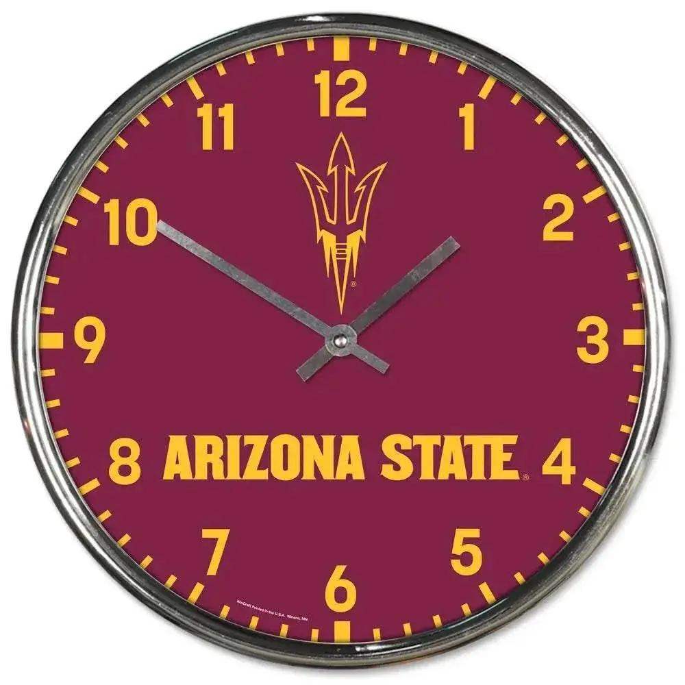 Arizona State Sun Devils Round Chrome Wall Clock 12 Inch - ToylandEU™
