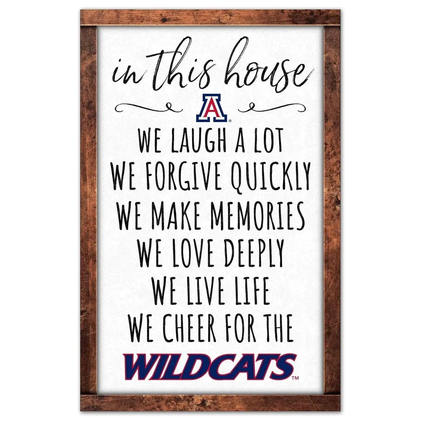 Arizona Wildcats Wood Sign 11x17 In This House Decor - ToylandEU™