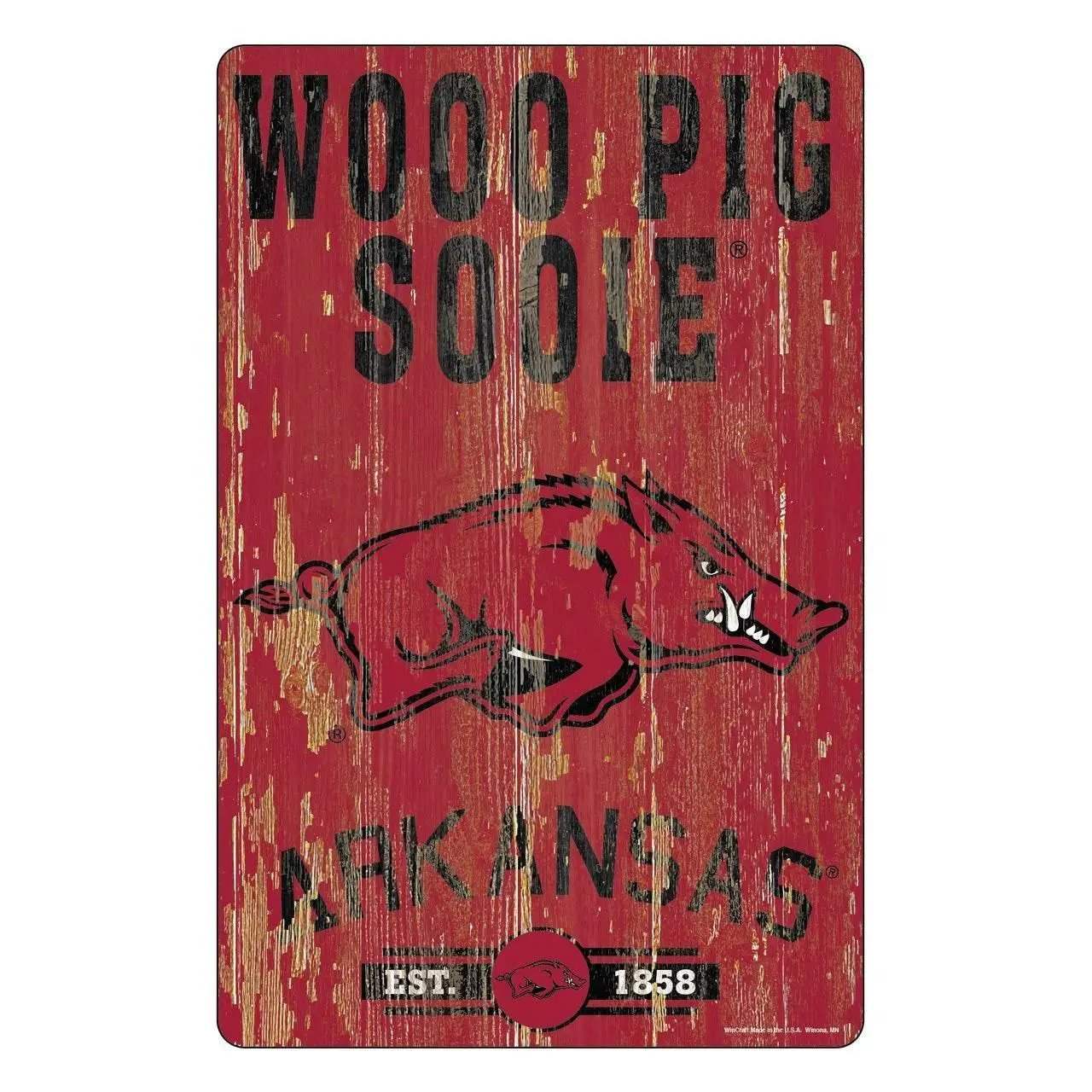Arkansas Razorbacks 11x17 Wood Sign Slogan Design Wincraft - ToylandEU™