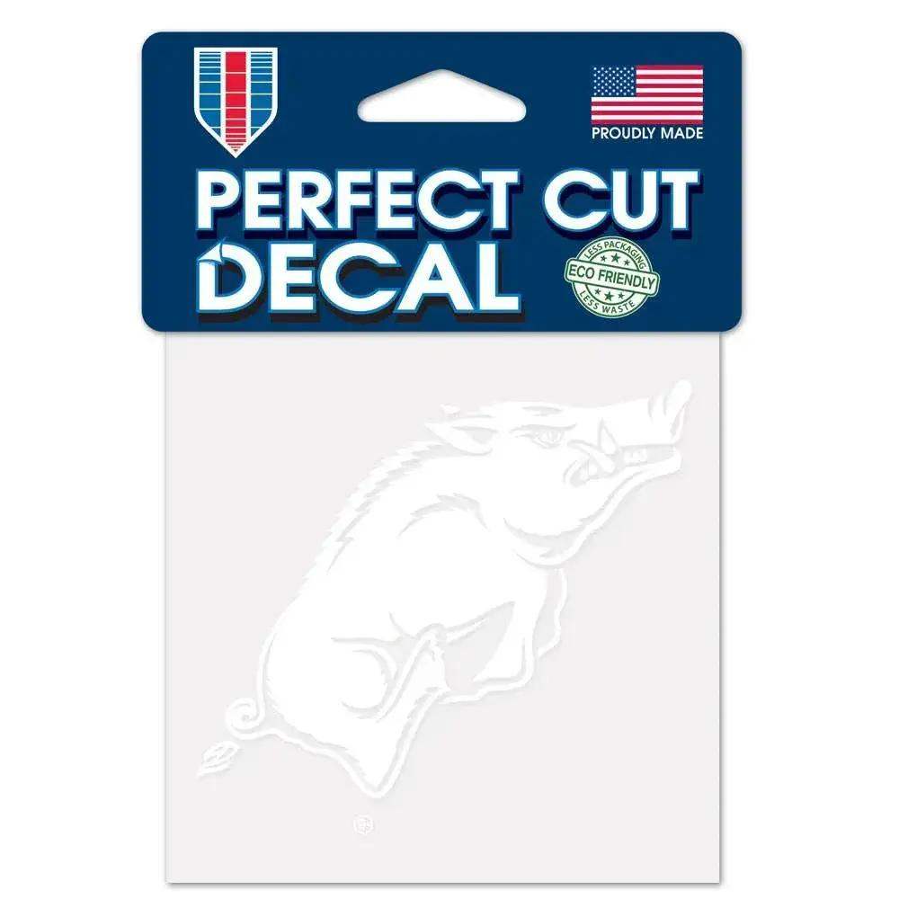 Arkansas Razorbacks Decal 4x4 Perfect Cut White Vinyl - ToylandEU™