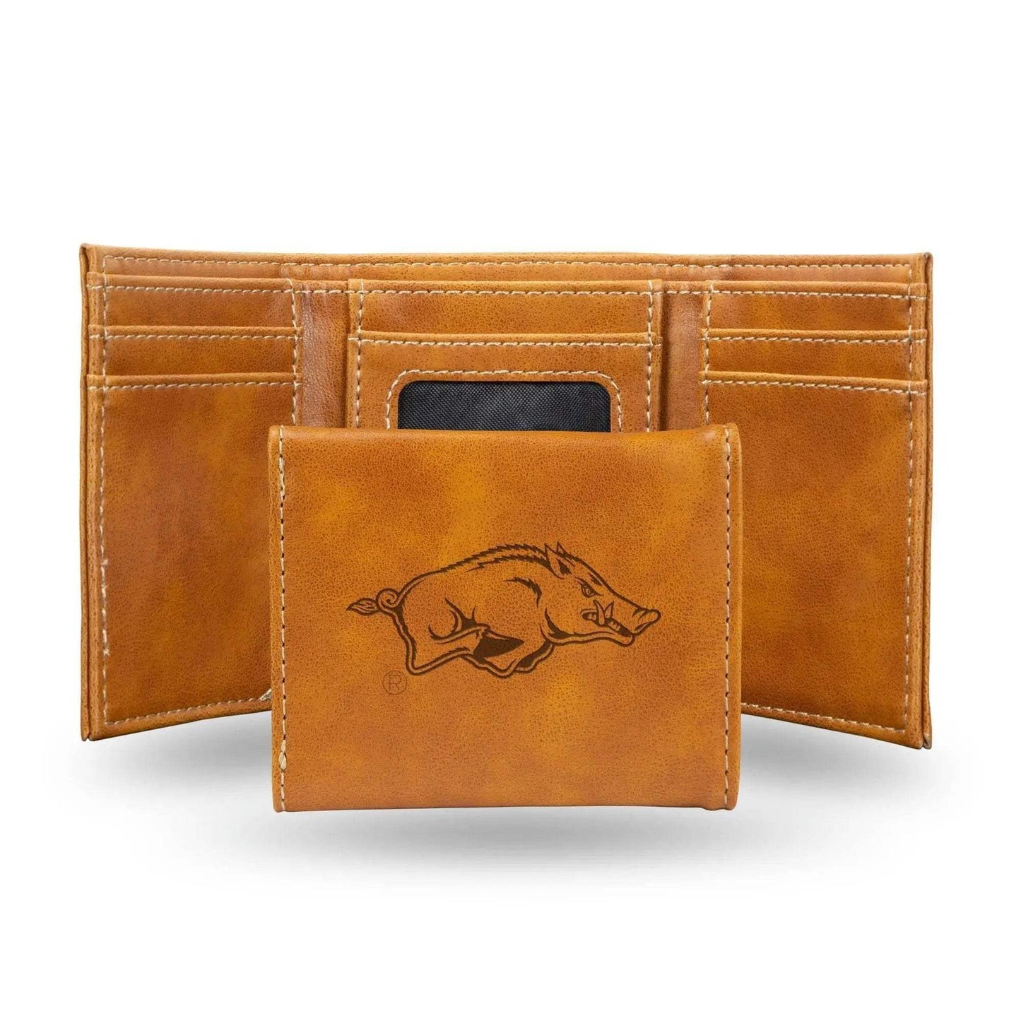 Arkansas Razorbacks Trifold Wallet Laser Engraved Leather - ToylandEU™
