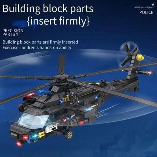 Armed Police Helicopter STEM Kit Building Blocks Education - ToylandEU™