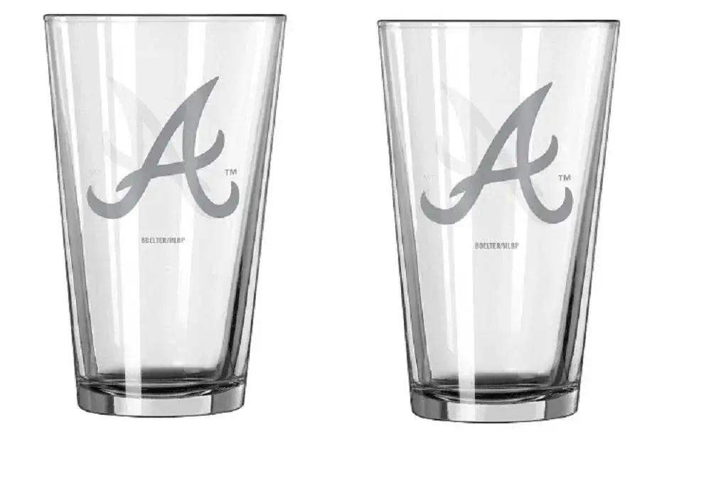 Atlanta Braves Frost Design Pint Glasses Set Of 2 16oz - ToylandEU™