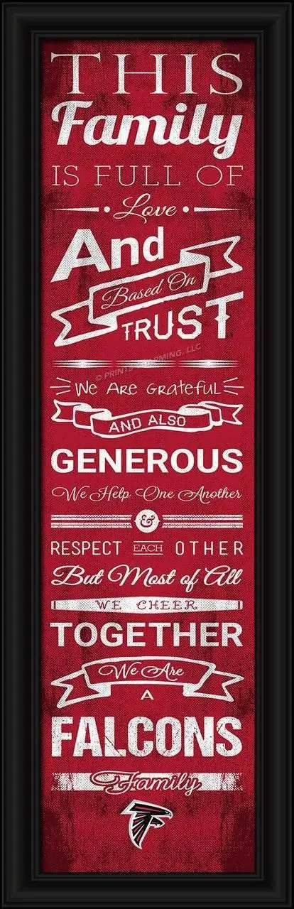 Atlanta Falcons Family Cheer Print 8x24 Inches Team Logo - ToylandEU