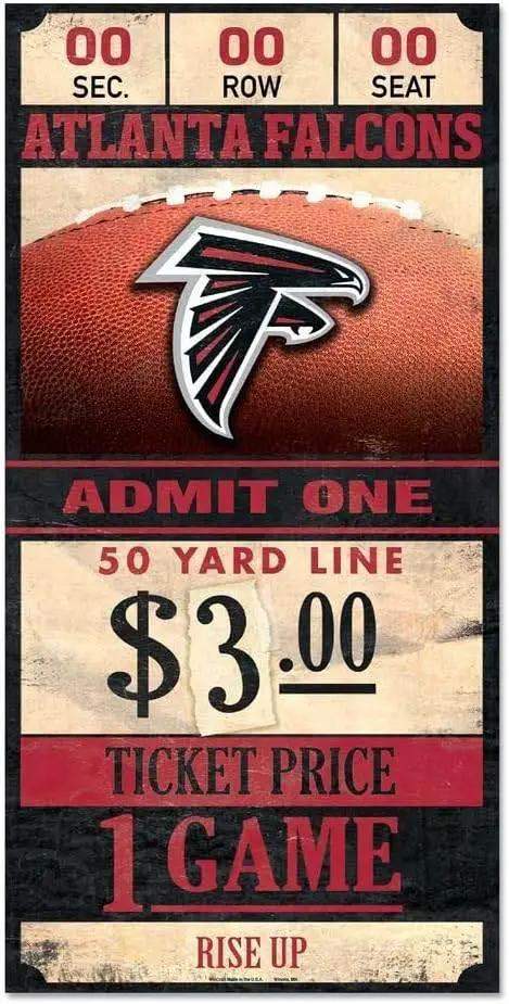 Atlanta Falcons Sign 6x12 Wood Ticket Plaque for Display - ToylandEU