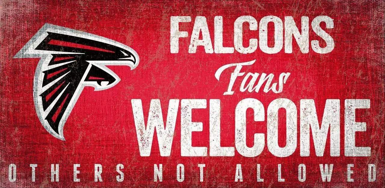 Atlanta Falcons Wood Sign Fans Welcome 12x6 Office Decor - ToylandEU™