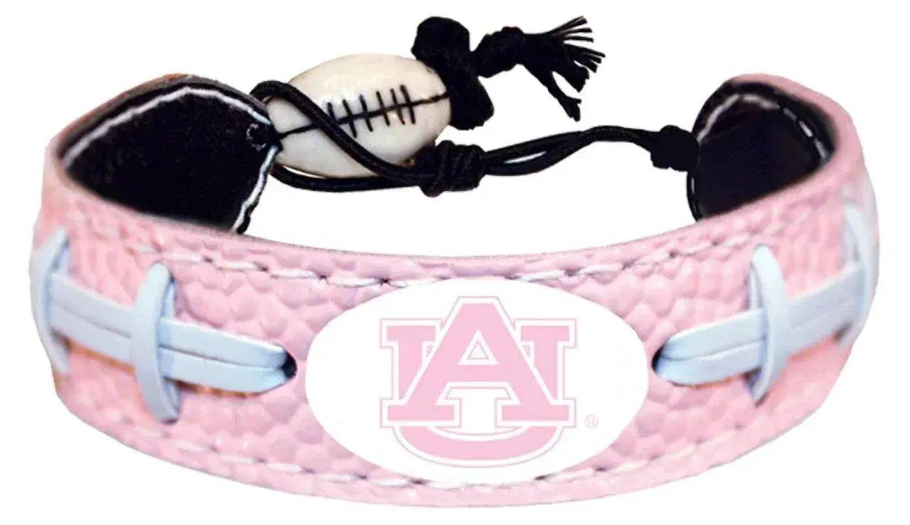 Auburn Tigers Pink Football Leather Bracelet Ceramic Bead - ToylandEU™