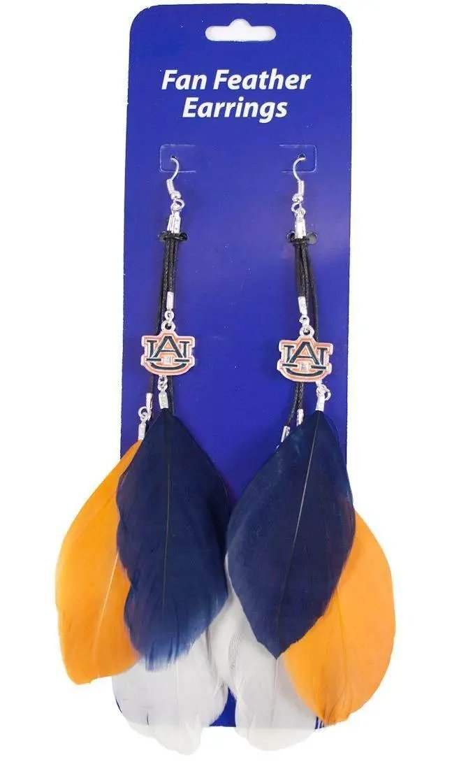 Auburn Tigers Team Color Feather Earrings CO - ToylandEU