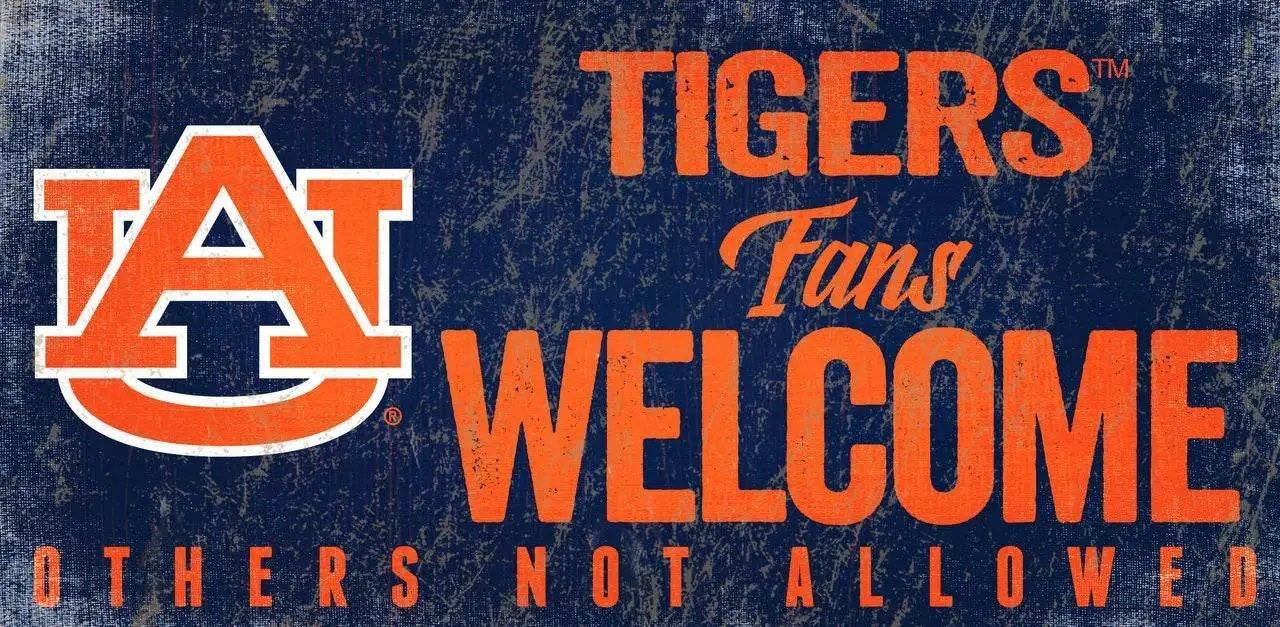 Auburn Tigers Wood Sign 12x6 Fans Welcome Home Design - ToylandEU™