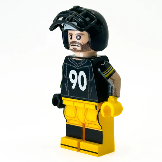 Authentic LEGO Figure Pittsburgh Football Player With Custom Helmet Printed Torso And Legs - ToylandEU