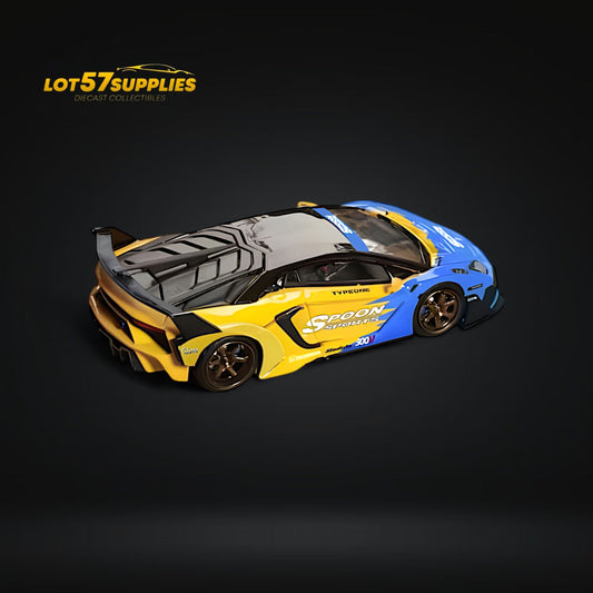 Authentic Spoon Livery Lamborghini Aventador LP7004 GT EVO Diecast 1:64