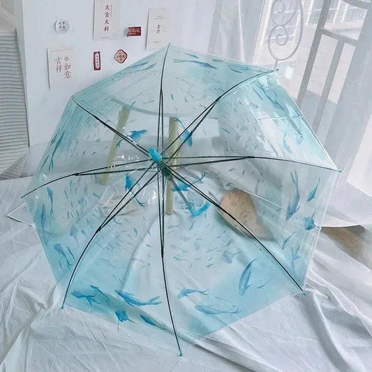 Automatic Kids Umbrella Three Fold Transparent Whale - ToylandEU™