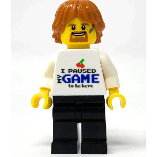 B3 Customs® Printed I Paused My Game To Be Here Minifig Torso (Gaming) made using LEGO parts - ToylandEU™