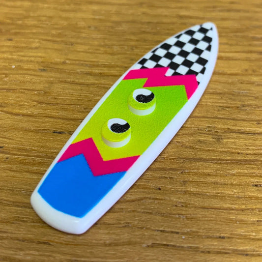 Printed LEGO Surfboard Figure Scale Checkerboard Design - ToylandEU