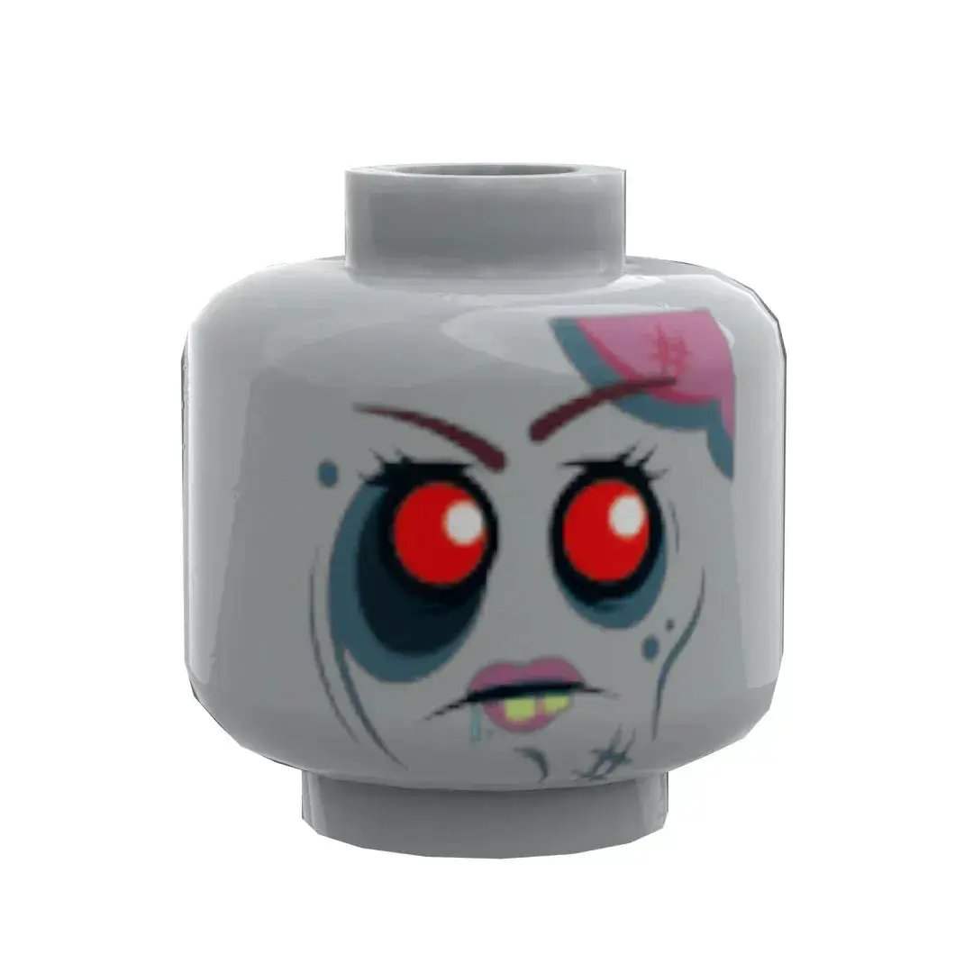 Zombie Figure Head By B3 Customs Printed On LEGO Element, Compatible With LEGO Minifigs - ToylandEU