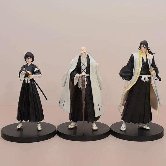 BLEACH Kuchiki Rukia Byakuya Yamamoto Genryuusai Shigekuni PVC Action Figure, Anime Figurines Standing Position Statues 16 CM