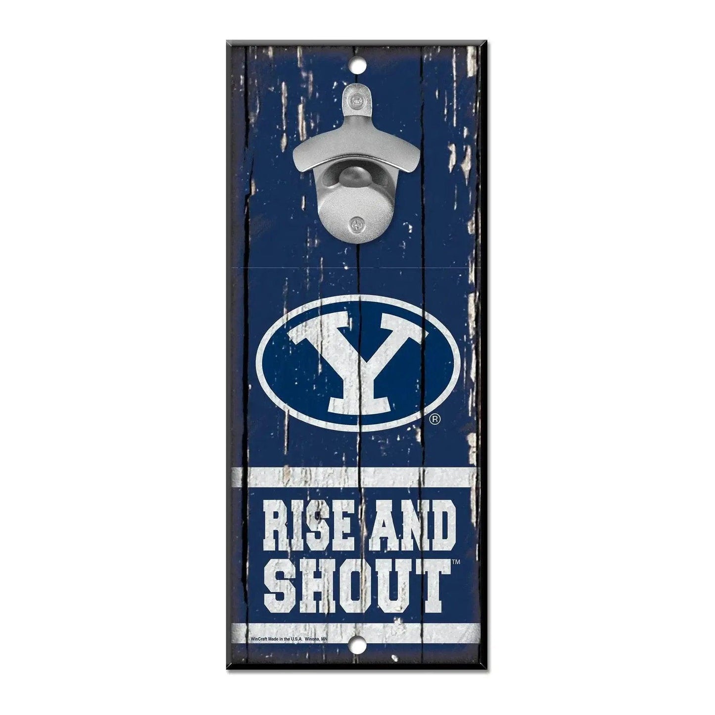 BYU Cougars Wood Sign Bottle Opener 5x11 Slogan Retro - ToylandEU™