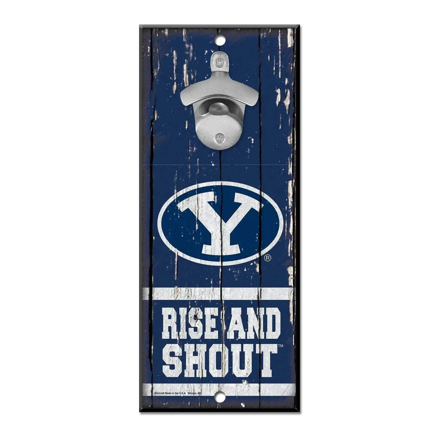 BYU Cougars Wood Sign Bottle Opener 5x11 Slogan Retro - ToylandEU™