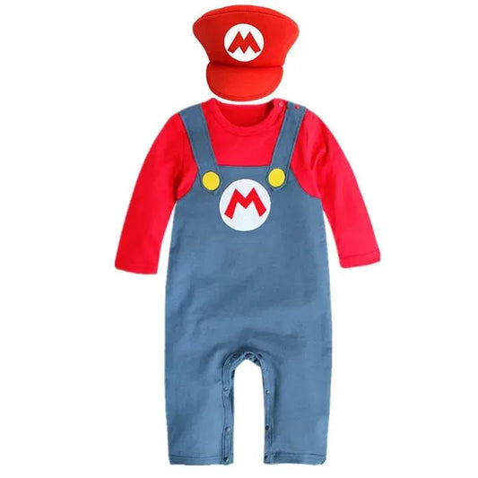 Baby Boy Anime Hooded Brothers Bodysuit Autumn and Winter Thin Section Fleece Long Sleeve Bodysuit Party Holiday Costume Red - ToylandEU