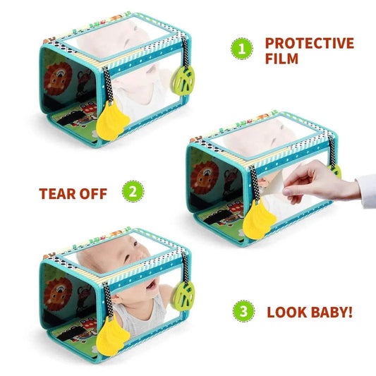 Baby Cloth Book With Distorting Mirror Soft Cartoon Interactive Montessori Toy For Baby Sensory Development - ToylandEU™