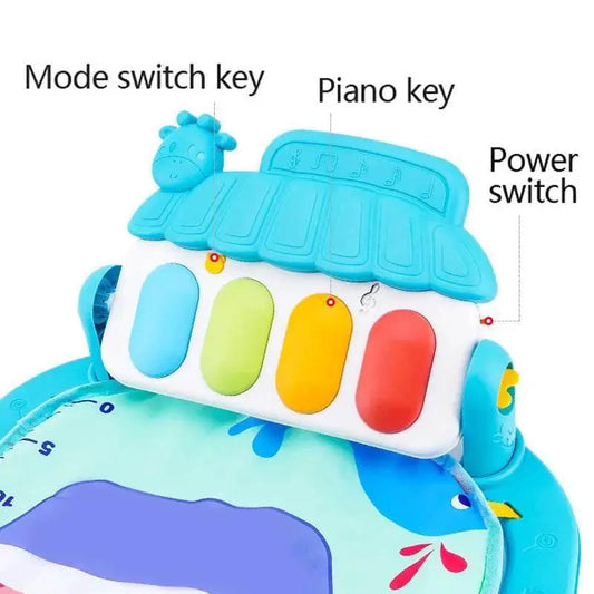 Baby Fitness Stand Music Play Gym Activity Toys Newborn Piano Crawling Blanket Pedal Game Pad Early Education 0-36 Months Gifts - ToylandEU