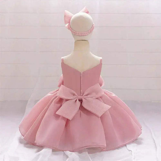 Baby Girl Dress Big Flower Pink Birthday Baptism - ToylandEU™