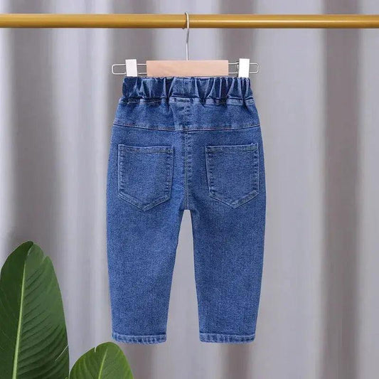 Baby Girls Stretch Denim Jeans With Elastic Waist Cozy - ToylandEU™