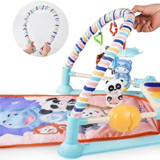 Baby Gym Puzzle Playmat with Music Rack and Flash Piano Keyboard Activity Carpet for Infants Ages 0 to 12 Months - ToylandEU