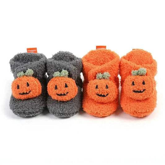 Baby Halloween Pumpkin Booties First Walkers Winter - ToylandEU™
