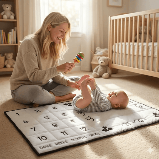 Baby Milestone Mat Organic Cotton Cushioned Comfort - ToylandEU™