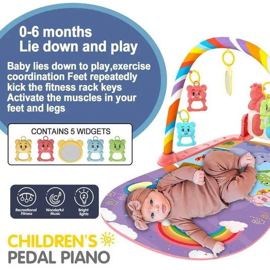 Baby Music Activity Gym Rug Play Mat Newborn Carpet Pedal Piano Keyboard Infant Fitness Rack Playmat Crawling Game Pad Toys Gift - ToylandEU