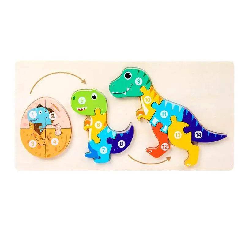 Baby Toy Wooden 3D Puzzle Toys Life Cycle Cartoon Jigsaw - ToylandEU