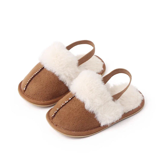 Baby Winter Slippers Warm Soft Fluffy TPR Indoor Anti Slip - ToylandEU