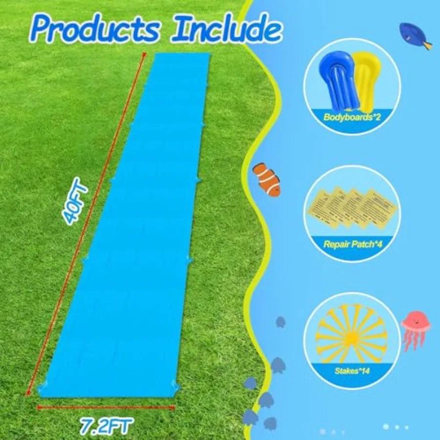 Backyard Water Slide | 40 Ft Slip and Slide | Toylandeu