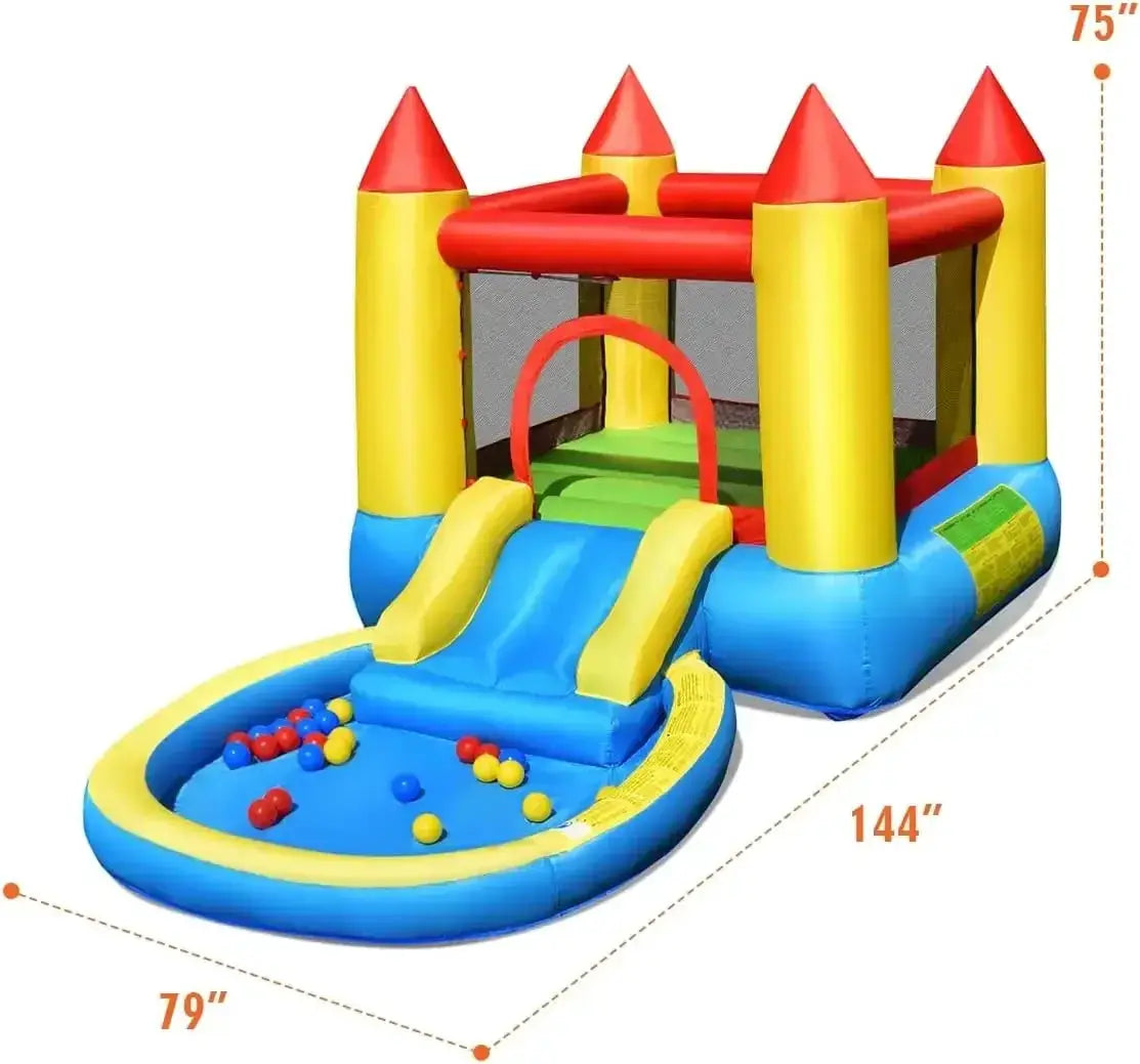Backyard Water Slide Bounce House With Ball Pit For Fun - ToylandEU