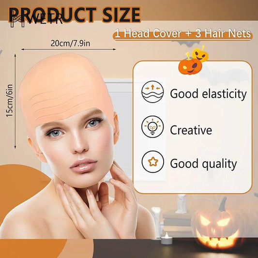 Bald Cap Set | Unisex Adult Cap | Cosplay Accessory | 1/2/4 Pack