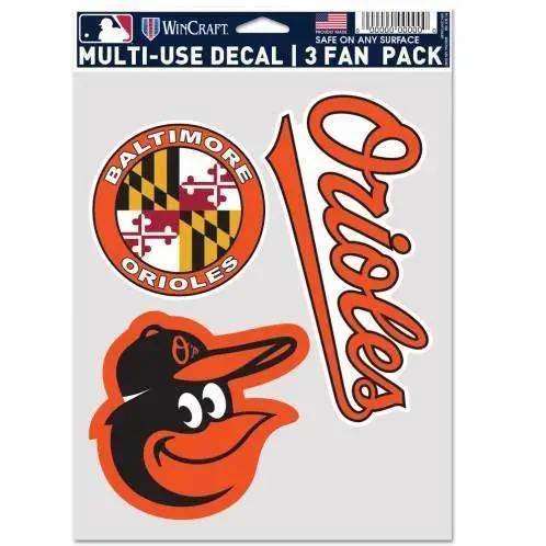Baltimore Orioles Premium Multi Use Decal 3 Pack Fan Set - ToylandEU™